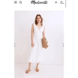Madewell Sophia Smocked Midi Dress in Windowpane Size M